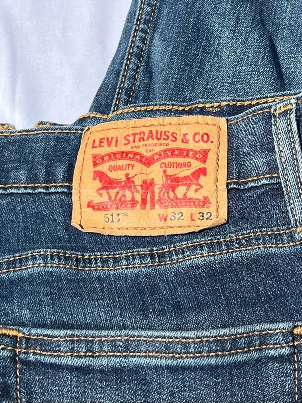 Levis 511 Jeans Mens 32x32 Blue Slim Straight Dark Wash Stretch Denim Workwear